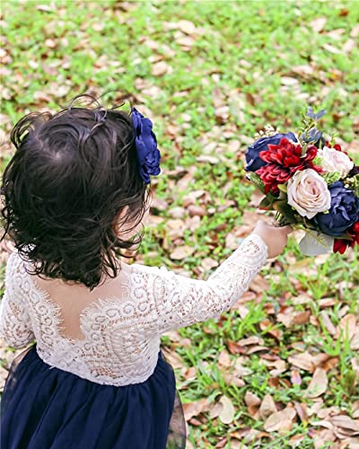 Image of Topmaker Flower Girl Dress for Toddler Baby Girls,Lace Tulle Dress for Wedding,Birthday Party,Photoshoot,Special Occasion