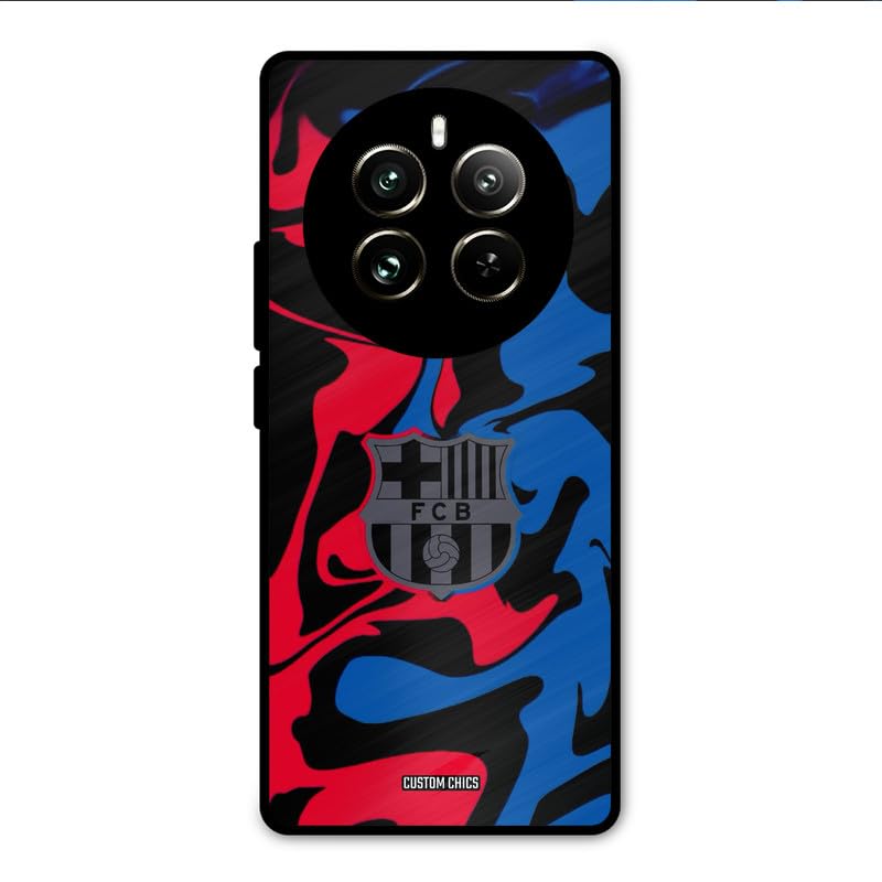 Image of PrintShield FC Barcelona Comic Back Cover for Realme 12 Pro, Shockproof Printed Phone Case with Soft TPU Sides & Anti-Slip Grip