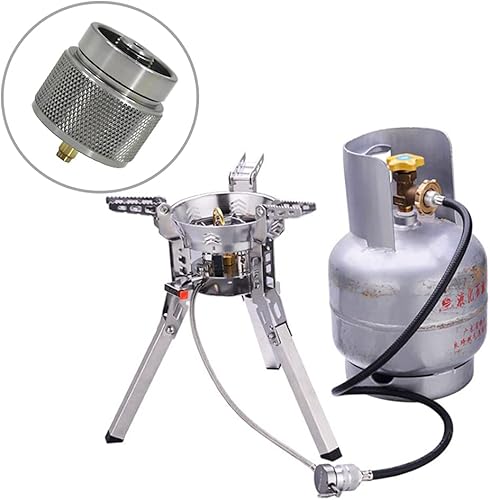 Miniatura 6 de Adaptador de butano a propano Adaptador de estufa de camping Conector de estufa de senderismo al aire libre para bote de combustible de isobutano