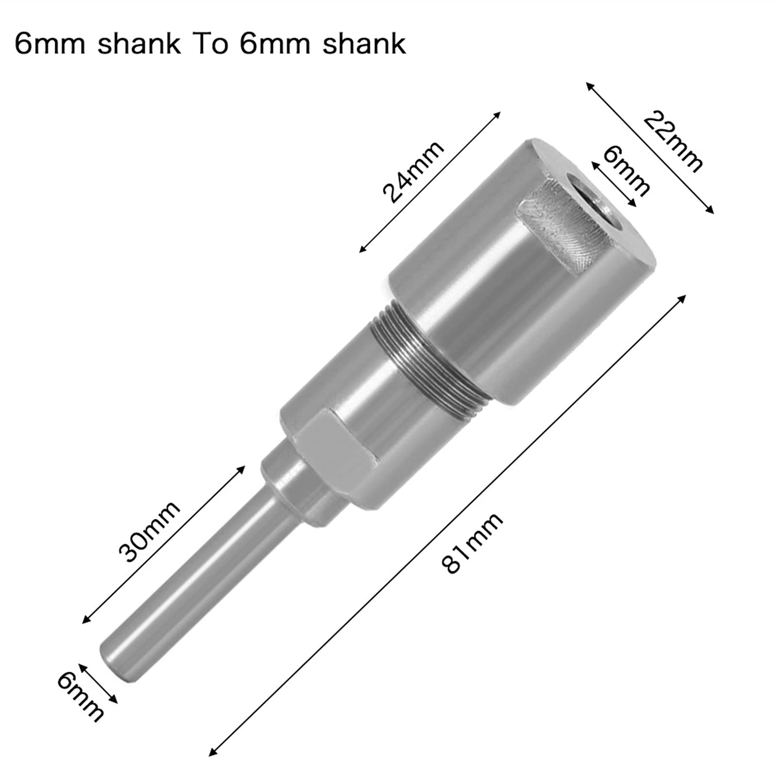 DINGGUANGHE-CUP 6mm 8mm 12mm 1/4 Inch 1/2 Inch Shank Router Bit CNC Machine Milling Cutter Woodworking Tool Steel (Cutting Edge Length : 6mm to 6mm)
