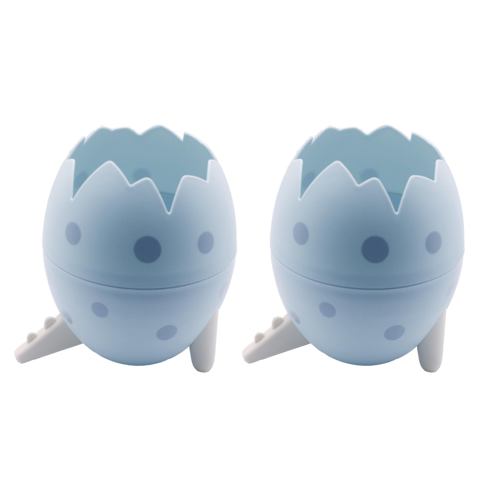 2 PCS Dinosaur egg storage box pen holder, desktop storage bucket，Storage Bucket Fashion Cartoon Tripod Dinosaur Egg,Wavelet Dot Container Dinosaur Egg Holder (Blue)