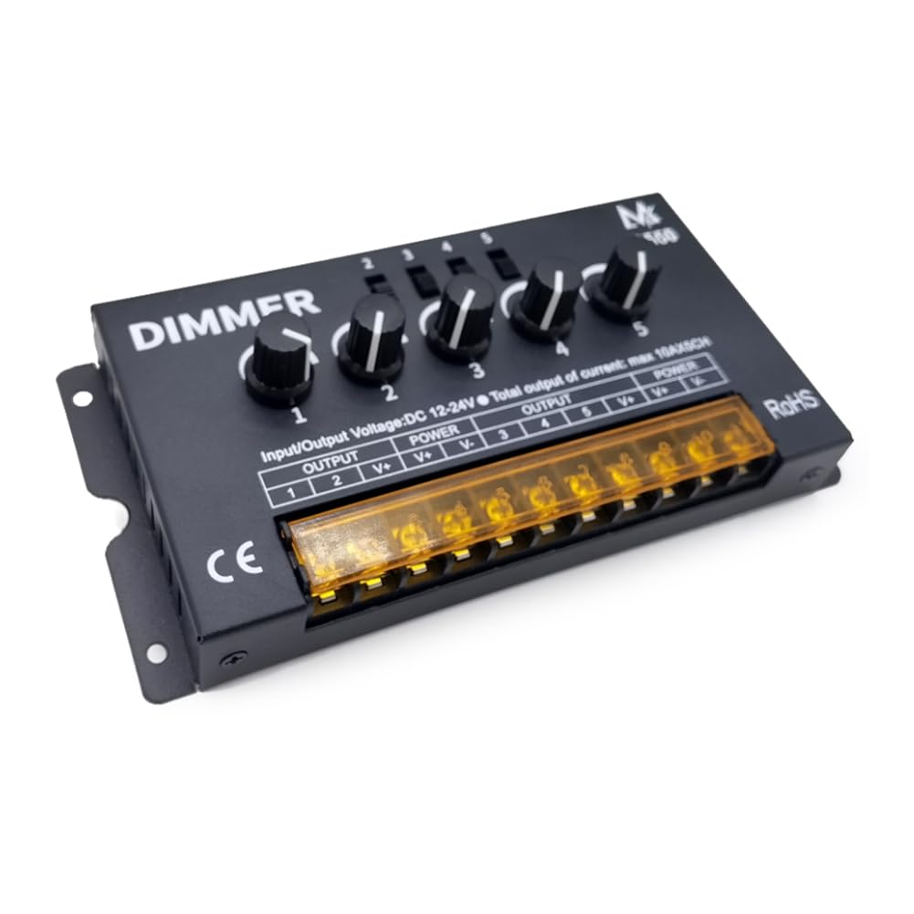 Littimoon RGBW RGBWW LED Dimmer Controller DC5-24V D550 10A x 5CH for 5050 RGBW RGBWW LED Strip Light