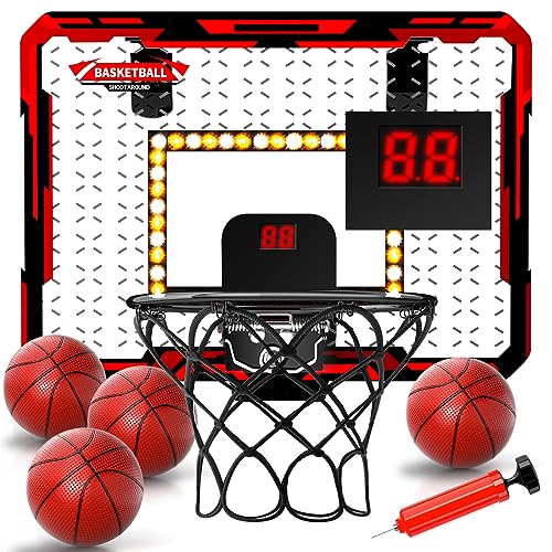 Mini Basketballkorb Indoor für Kinder, Led Hoop Licht Basketball,...