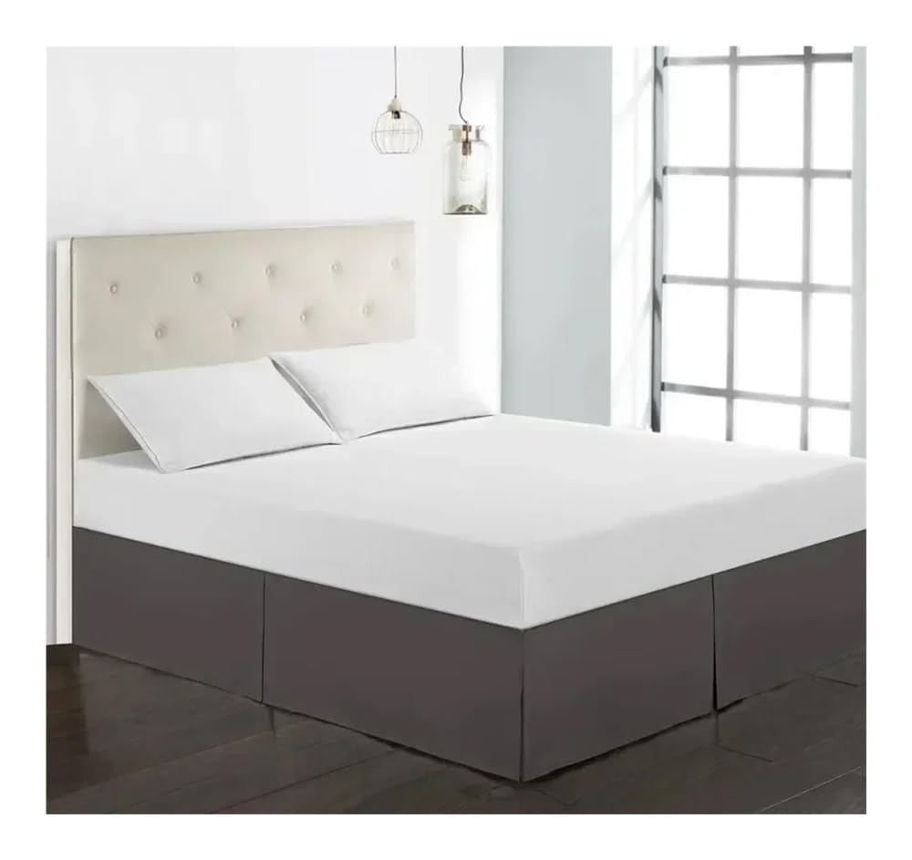 Mantovana giroletto per letto matrimoniale spazzolato, di alta qualità, 35,6 cm, queen size, per casa e hotel (grigio chiaro, F (137 x 190 cm)