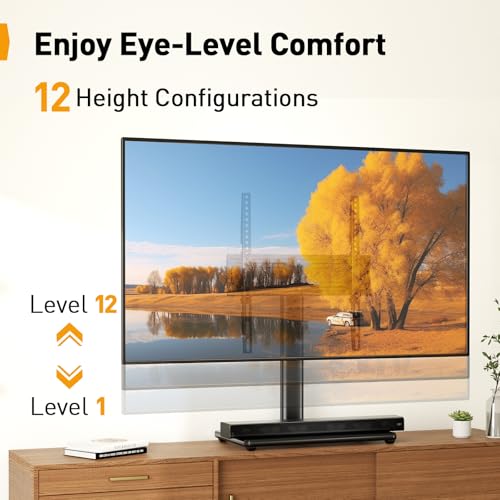 PERLEGEAR TV Standfuss TV Ständer Schwenkbar für 24-60 Flach & Curved Fernseher bis zu 45 KG, TV-Standfüße Höhenverstellbar & Fernsehständer Stabil,Universeller TV Standfuss Max.VESA 400x400 mm – Bild 5