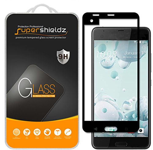 Supershieldz (2 Pack) Designed for HTC U Ultra Tempered Glass Screen Protector, (Full Screen Coverage) 0.33mm, Anti Scratch, Bubble Free (Black)