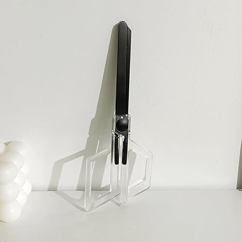 Tijeras de oficina multiusos, mango de acrílico transparente con chapado no adhesivo, cinta negra mate, tijeras de corte de filo, tijeras de