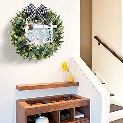 Ghirlanda Pasquale Primavera Blu 30 Cm - Fiori Artificiali Per Porta Esterna - Decorazione Stagionale - Foto 11