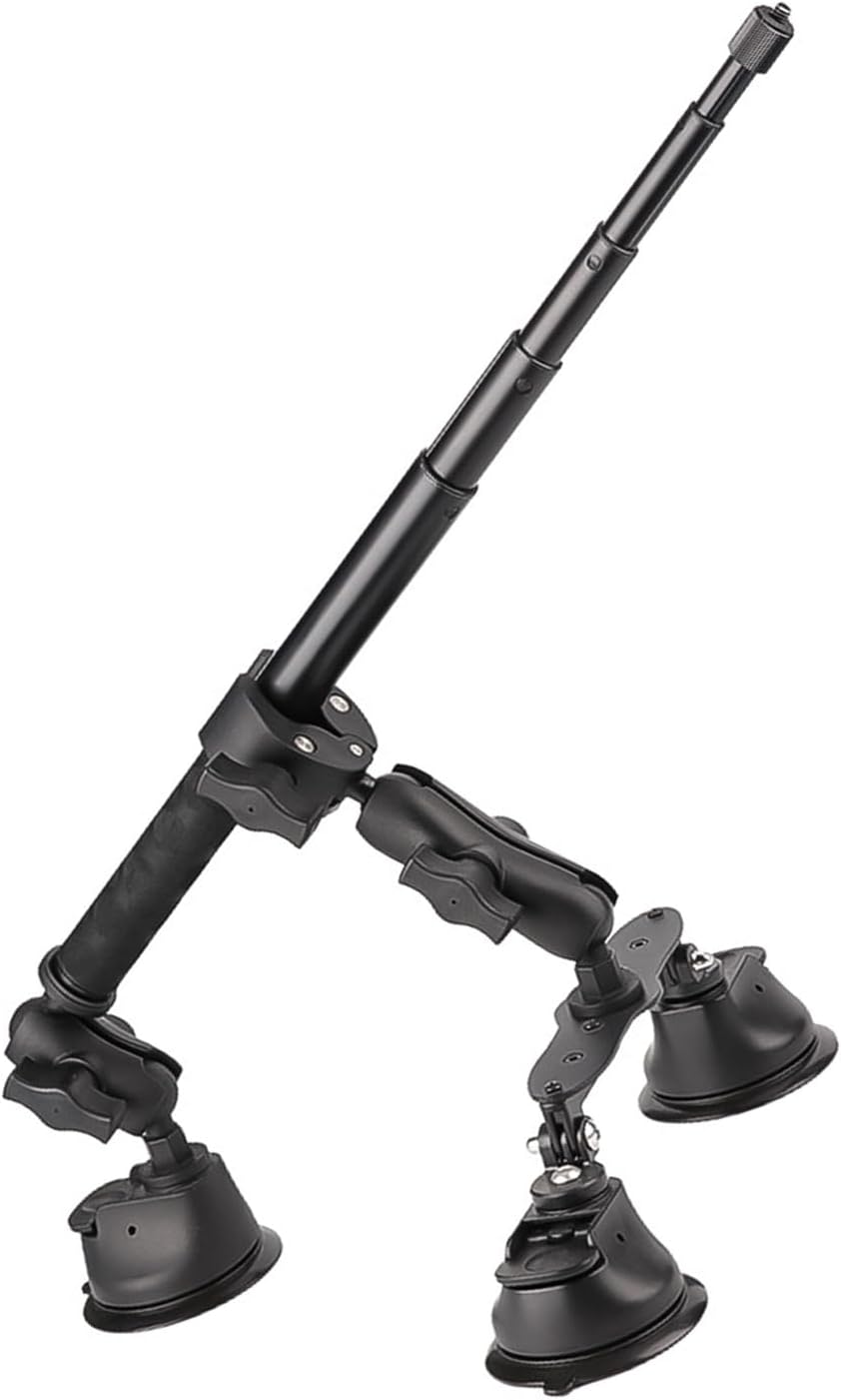 Easy Setups Camera Car Roof Mount with 3 Suction Cups 1.2m Extension Third Person View for Adventurers Easy Installation