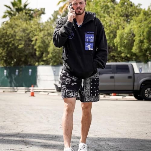 BOOMLEMON Mens Paisley Shorts Mesh Graphic Print Retro Casual Shorts Athletic Gym Basketball Running Short Pants4