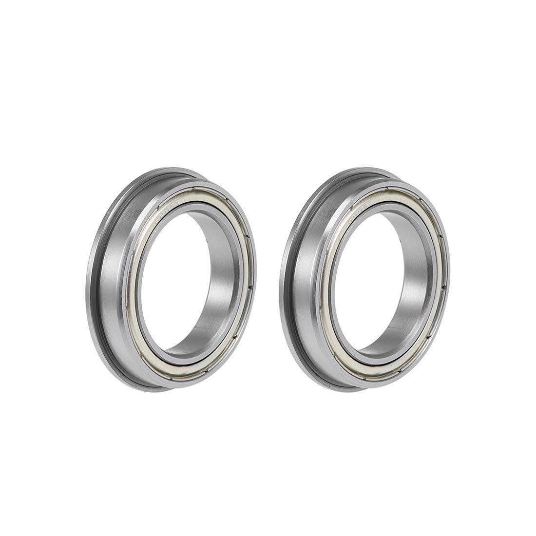 uxcell F6805ZZ Flange Ball Bearing 25x37x7mm Shielded Chrome Bearings 2pcs