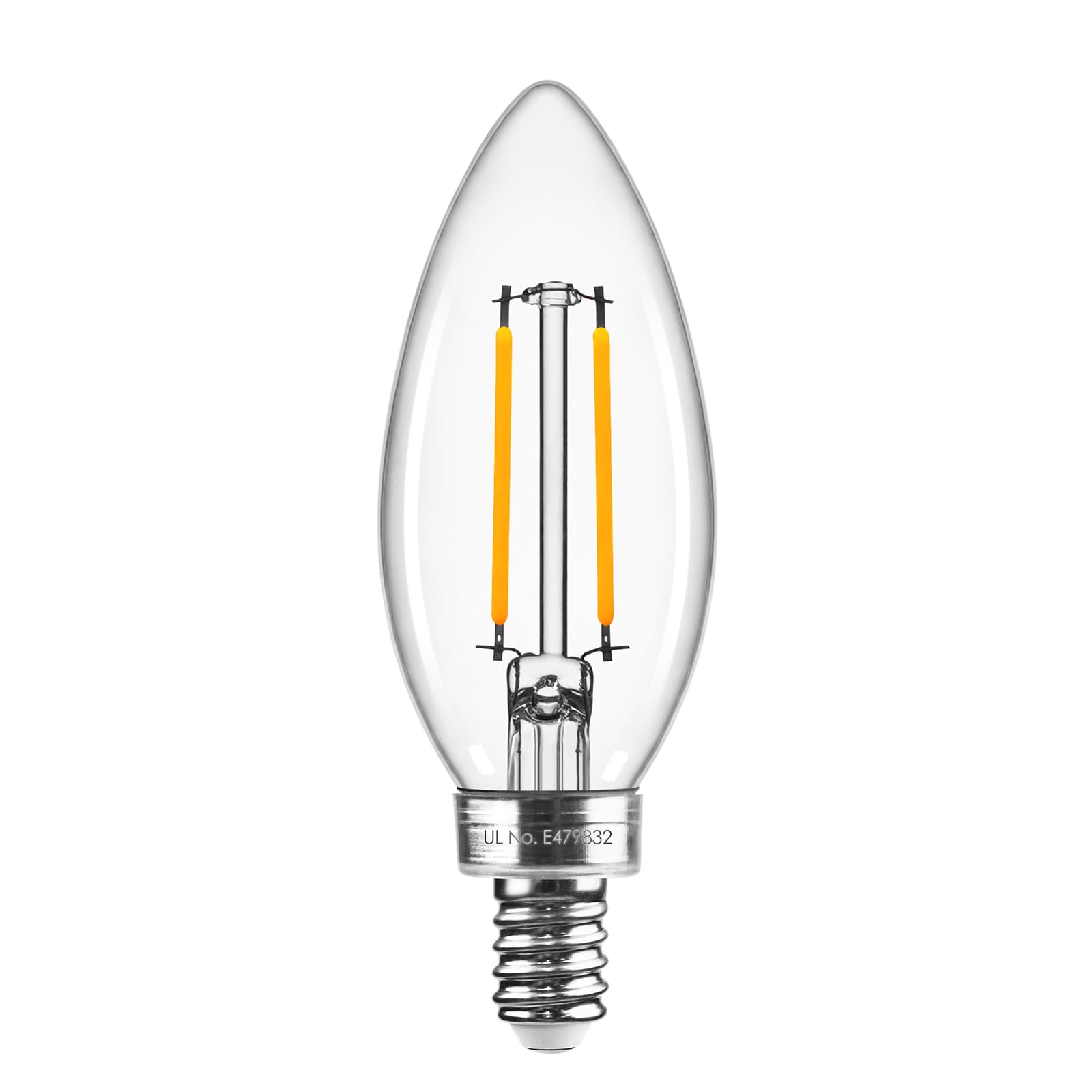Hizashi Candelabra LED Light Bulbs 60 Watt Equivalent E12 Base Chandelier Light Bulbs 2700K Warm White Dimmable LED
