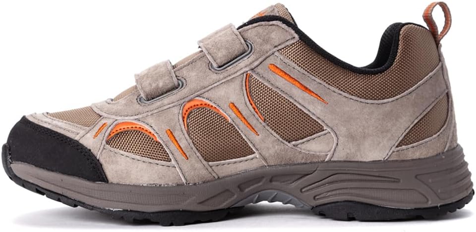 Propét mens Connelly Strap Walking Shoe, Gunsmoke/Orange, 12 XXXW US