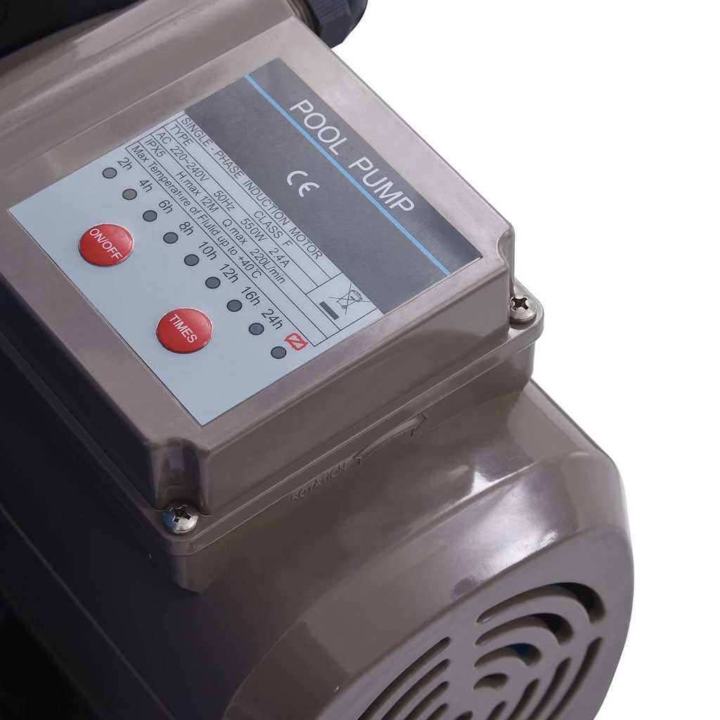 Système de filtration à sable - Pompe de piscine - 10980 l/h - Avec minuterie - Système de filtration 530 W - Valve à 7 voies - Préfiltre - Raccord 38 mm