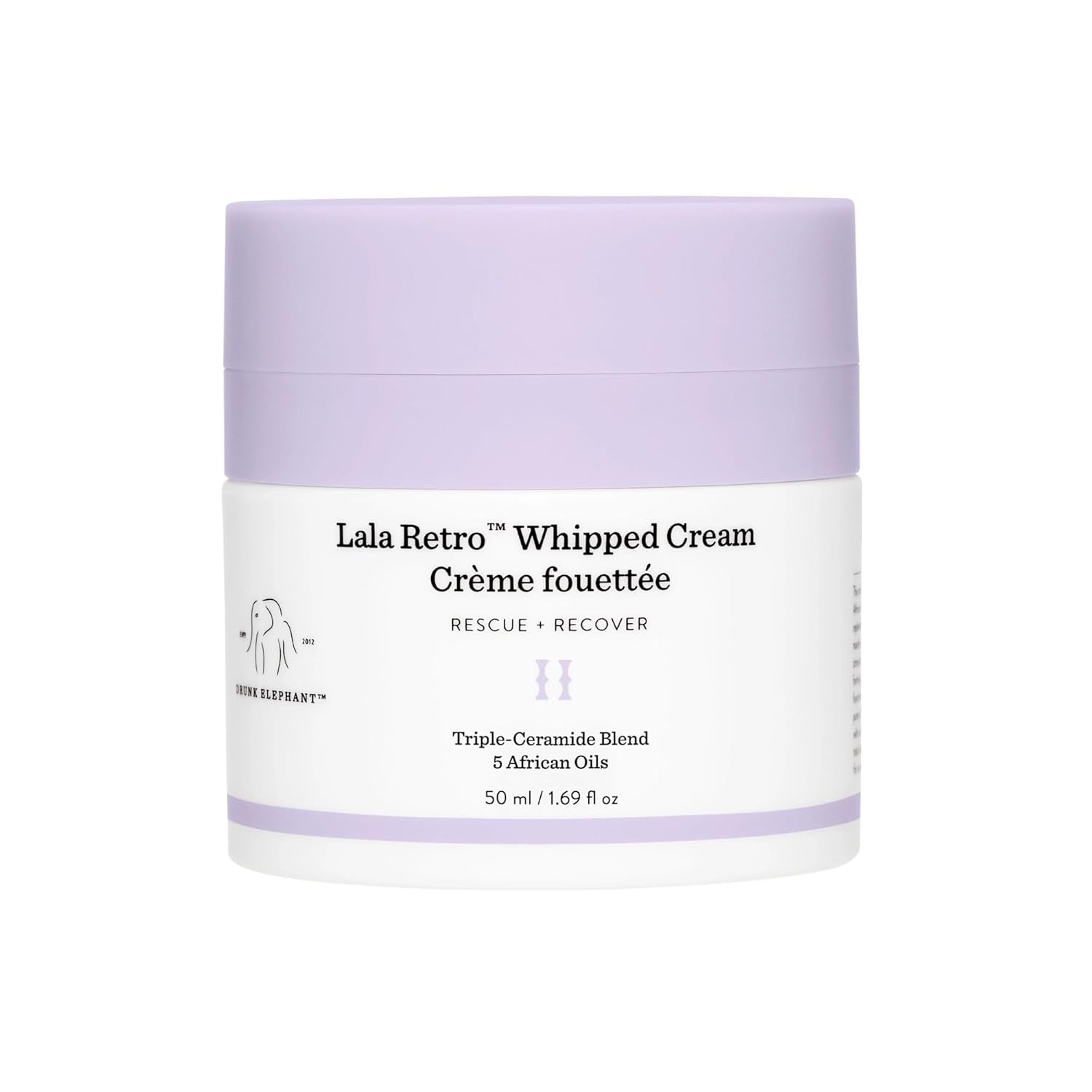 Drunk Elephant Lala Retro Whipped Cream - Ceramide Moisturizer - Clean Clinical Skincare - Cruelty-Free - Dermatologist-Tested - Free of Essential Oils, Silicones, and Fragrance 1.69 Fl Oz + Deluxe Sample - Image 1 of 8