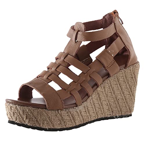 Womens Sandals Size 8 Wide Wedge Sandals For Women Shoes Dressy Casual Summer Open Toe Ankle Strappy Womens Sandals Yoga