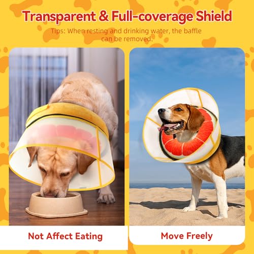Image of Upgraded Inflatable Dog Cone Collar to Stop Licking, Soft Dog Donut Collar