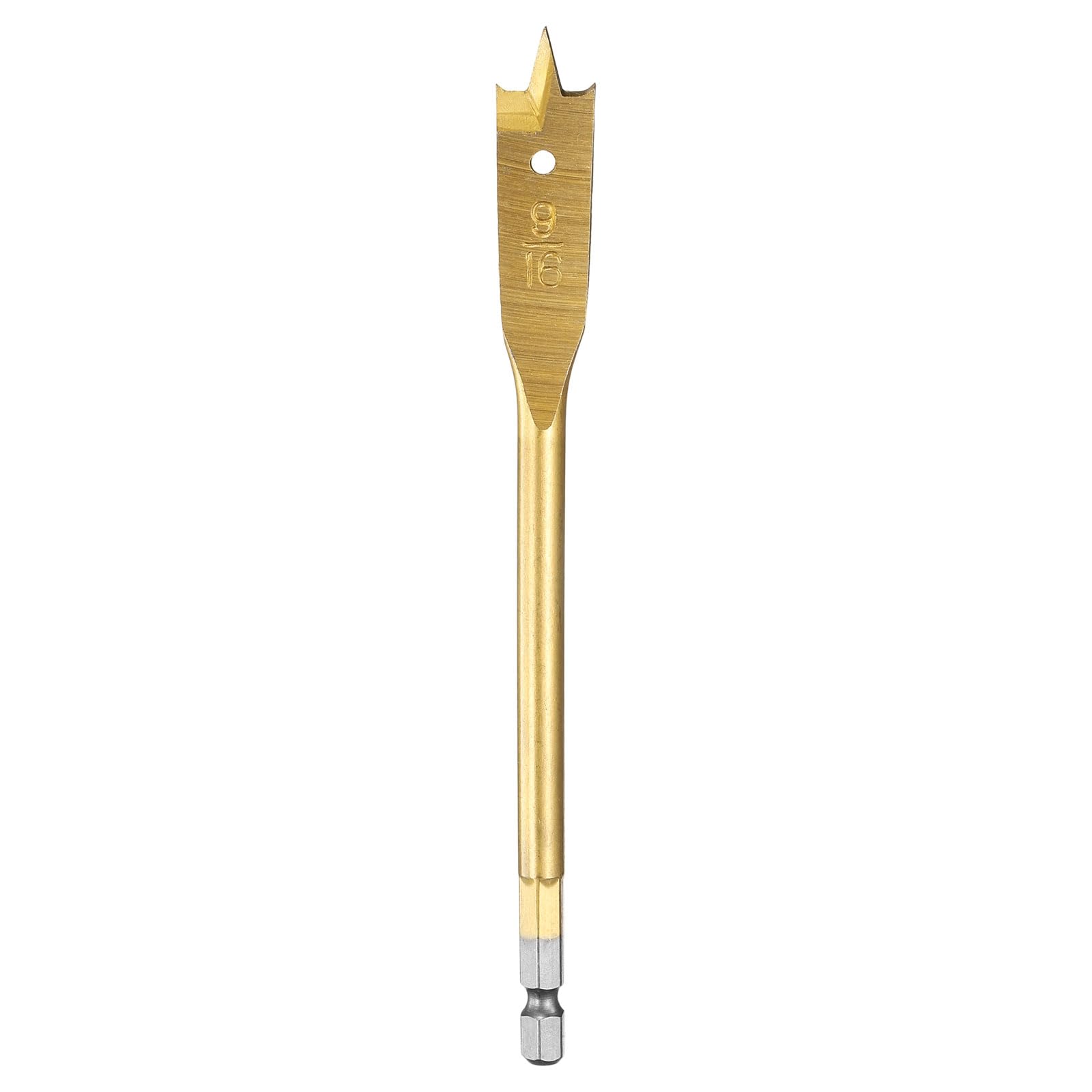 HARFINGTON Spade Drill Bit 9/16" Paddle Flat Bits Wood Hole Cutter with Quick Change 1/4 Inch Hex Shank for Woodworking Fiberglass, Gold Tone