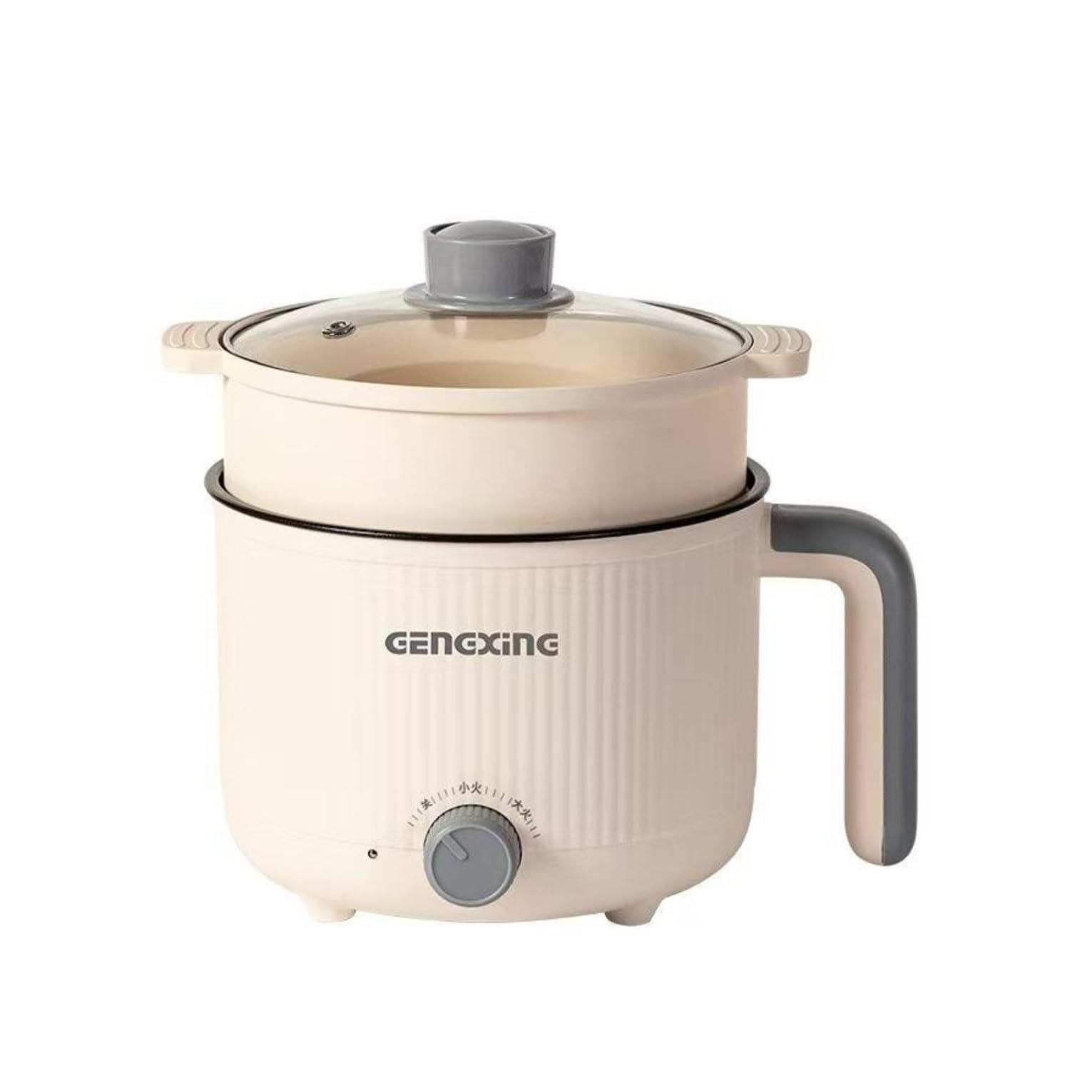 MOOKA Mini Multipurpose Electric Cooker Kettle With Steamer 1.5 Liter Inner Pot Non-Stick Hotpot Cooker For Cooking Hot Water Rice Idli Momos Tea 600W Portable Travel