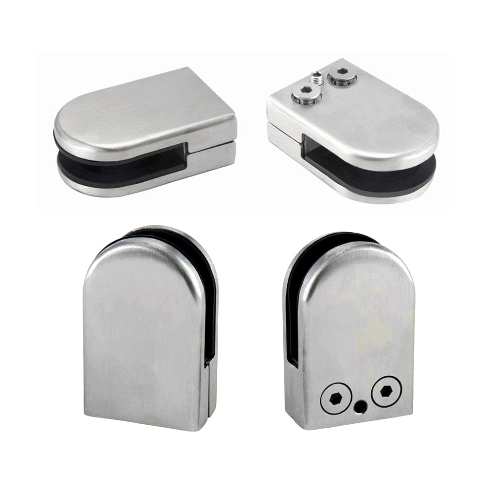QitinDasen 4 Pieces 8~10 mm (M Size) Glass Clamps, 304 Stainless Steel Glass Clip Clamp - Image 3