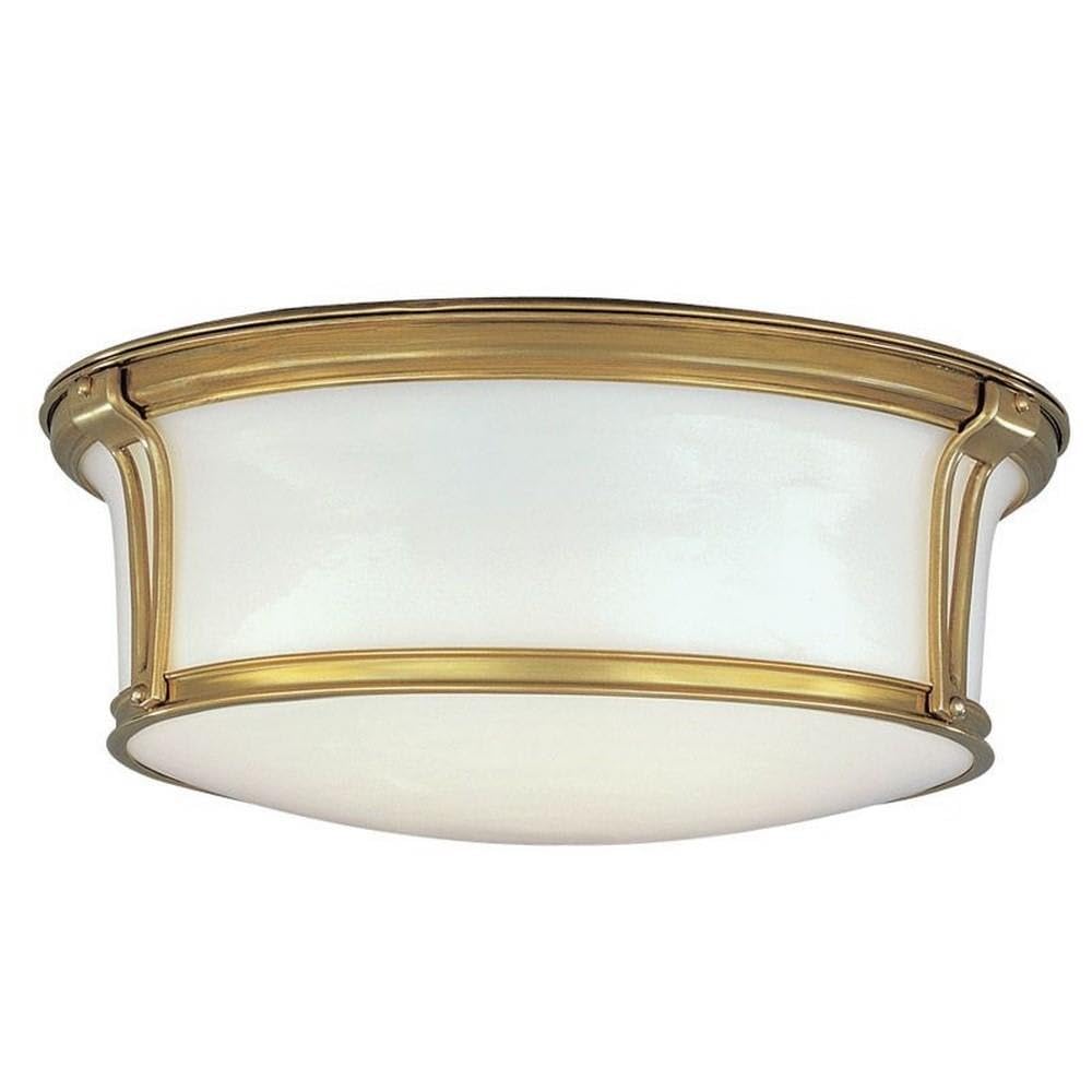 Hudson Valley Lighting 6513-AGB Newport - Two Light Flush Mount - 13 Inches Wide by 5.125 Inches High, Finish Color: Aged Brass