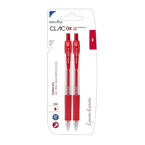 Penna gel scatto clack 0.7mm 2pz rosso