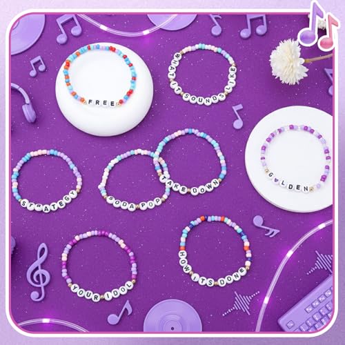 JATEBI 8 Pcs Kpop Bracelets Stretch Beaded Friendship Gifts Set by JATEBI - Used condition - Image 3