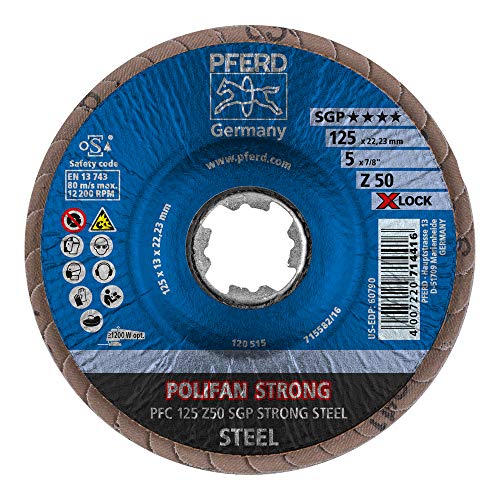 PFERD Polifan Strong Serrated Washer, Pack of 10, 125 mm, Z50, X-Lock (22.23 mm), SGP Steel, 67788128 - Image 2