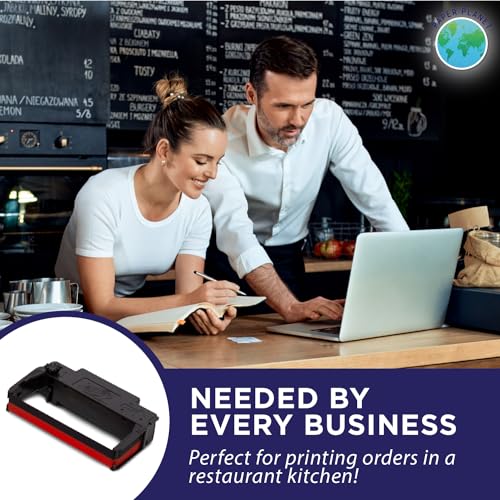 Image of Red and Black Ink Printer Ribbons for Toast Kitchen Printer by Paper Planet | 12 Ribbons | TKP300 SNBC BTP-M300