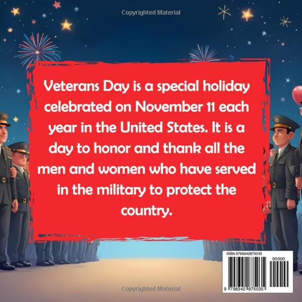 My Veterans Day Adventure: Sammy’s First Veterans Day with Dad, Military books for kids - Image 2