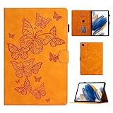 [Fonctions multifonctionnelles] Coque Samsung Galaxy Tab A8 10.5 pouces, avec deux bandes antidérapantes, offre plusieurs angles de position horizontaux pour regarder et écrire des films. Fournit 4 emplacements de carte internes pour votre carte de crédit/carte de visite/carte bancaire/carte numérique SD/carte SM.