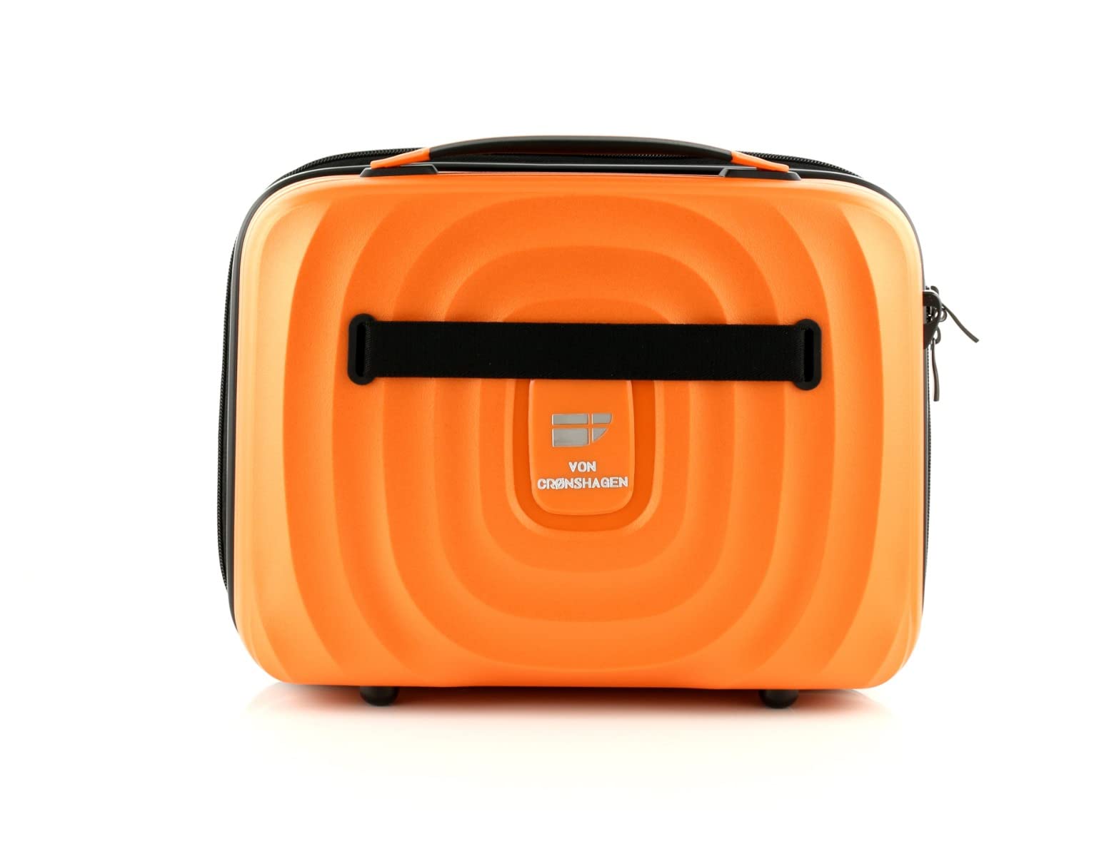 Von Cronshagen Kosmetikkoffer Mans Beauty Case | aus stabilem Polypropylen | großes Beautycase mit Aufsteckfunktion | passend zu Mogens Koffer | mit längenverstellbaren Schultergurt (orange)
