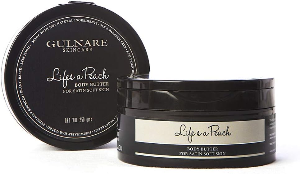 Gulnare Skincare Life's A Peach Body Butter with Cocoa and Shea Butter and Peach Extracts, 250 gms