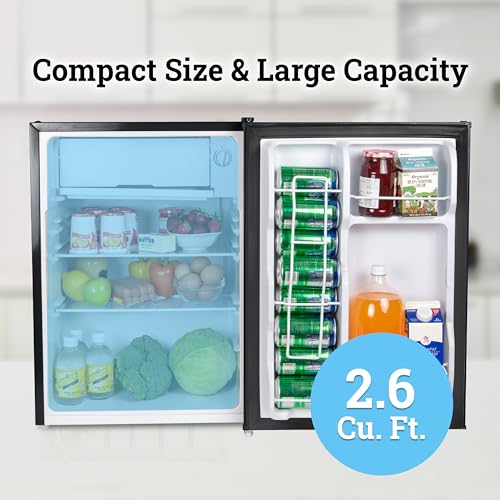 Image of Igloo 2.6 Cu.Ft Mini Fridge with Freezer, Platinum