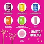 Freeman Facial Love To Mask Variety Pack: Oil Absorbing Clay, Detoxifying Charcoal, Clearing Peel Off, Hydrating Gel Cream, Exfoliating Scrub (14 Piece Kit with Bonus Buffer and Headband) - Image 4