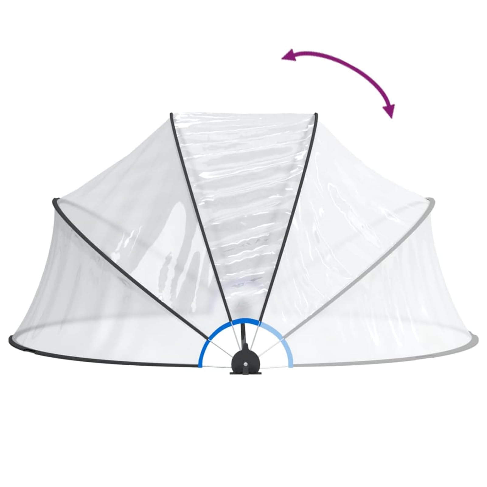 Gecheer Dôme de Piscine Transparent PVC UPF 30 - Protection Solaire et Pluie, 315x158 cm, Convient aux Piscines Intérieures et Hors Sol