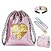 Wodasi Paillettes Reversibili Bambina, Sacca Paillettes Set, Mermaid Borsa con Paillettes Zaino Borsa Paillettes Reversibili Glitter con Fascia, Mermaid Paillettes Zaino Borsa Paillettes Reversibili