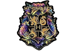 Harry Potter Floral Hogwarts Crest Die-Cut 3" Vinyl Sticker: Enchant Your Belongings with Magical Charm