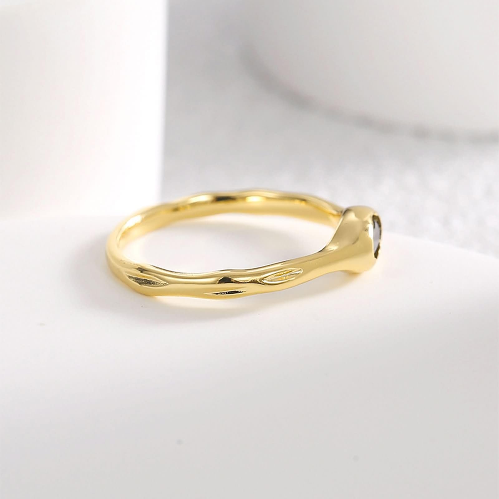 Anillos Mujer Boda Oval con Ónix, Anillos de Boda Oro Amarillo para Mujer 9K/14K/18 Kilates, Oro