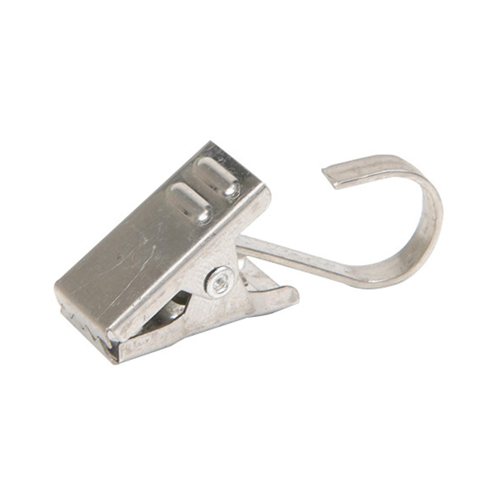 Anillos de cortina plateados con acabado de acero inoxidable para colgar cortinas fácilmente, 50/100 unidades