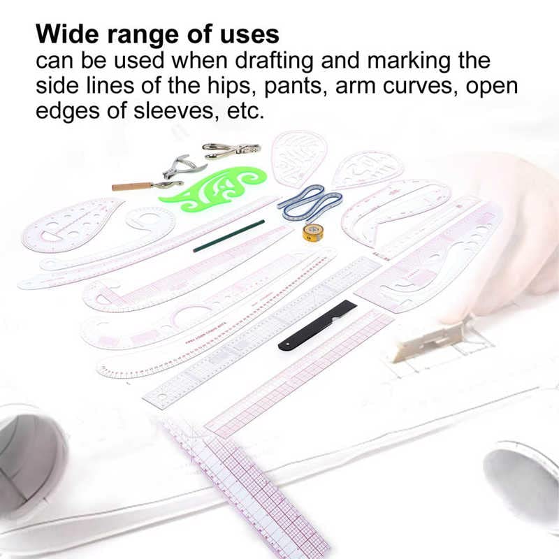 Sewing Rulers Set Clothing Ruler Set Precise Tailor Measure Tool for DIY Needlework Dressmaking Buttons Sewing Tool