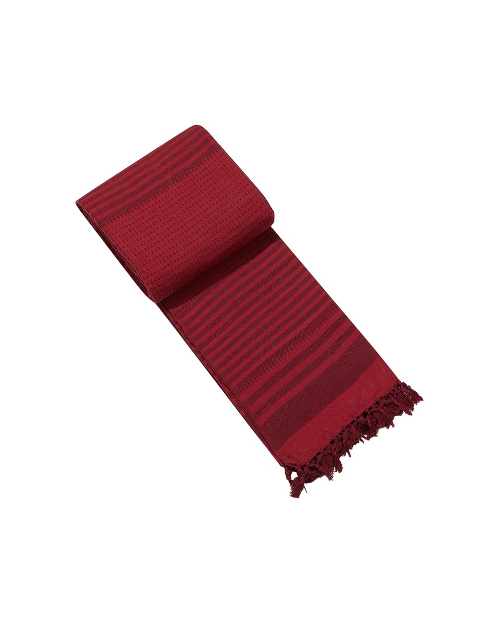 Fabindia Red Hand Woven Cotton Bed Cover-image-1