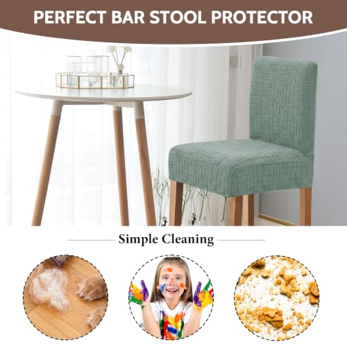 Image of FUANGUI Bar Stool Covers Set of 2, Stretch Bar Stool Seat Covers | Washable Removable Bar Chair Covers with Backs Slipcovers, Bar Chair Covers Square for Kitchen Dining Room Cafe