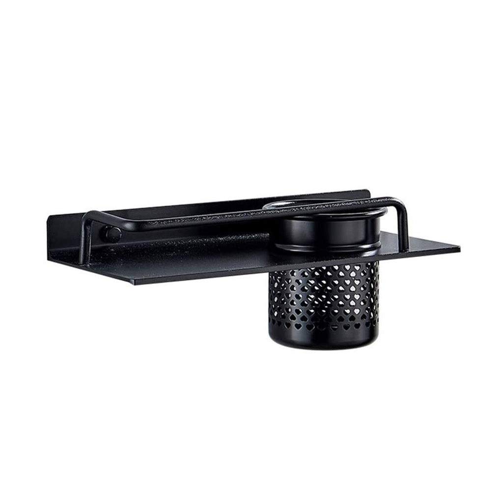 Panier de rangement de douche mural en aluminium noir pour angle