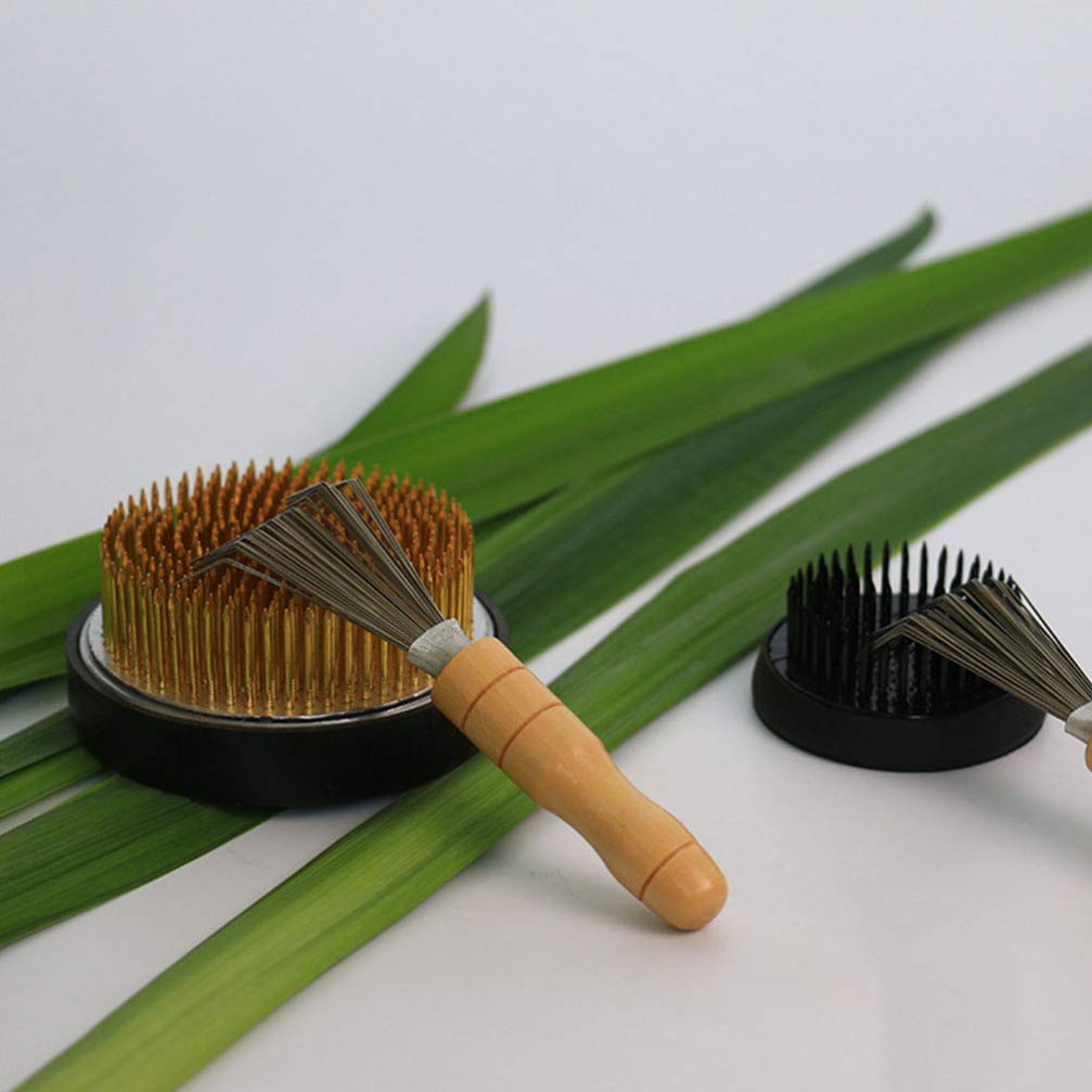 ABOOFAN Japanese Ikebana Tool Set Stainless Steel Kenzan Needle Cleaning Pin Rake Straightening Tool for Arranging Supplies