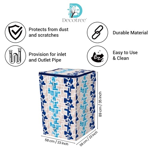 Image of Top Loading Washing Machine Appliance Cover (Size : 58X58X89 cms ) (Blue)