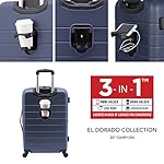 Wrangler Smart Luggage Set with Cup Holder and USB Port, Navy Blue, 2 Piece - Image 2