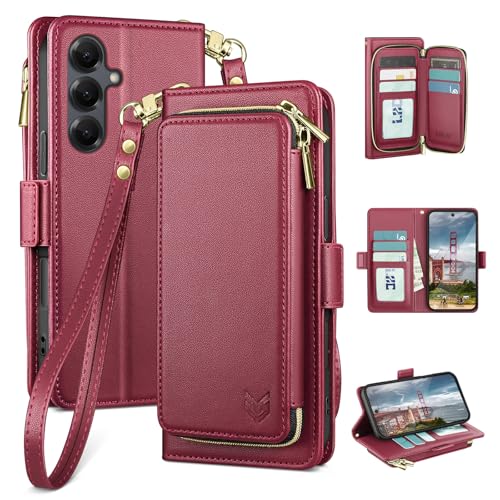 DJBEAR for Samsung Galaxy S25 Wallet Case for Men & Women, All-in-One Flip Folio Cover with 9 Card...