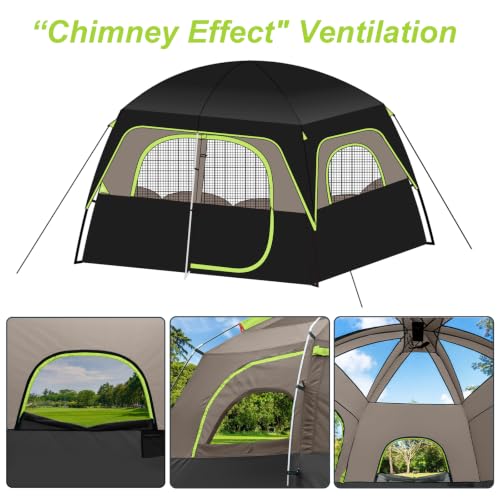 Image of CAMPROS CP Upgraded 6 /8 Person Camping Tents, Waterproof Windproof Family Tent with Larger Mesh Windows & Door, Double Layer, Easy Set Up, All-Season Dome Tent with Top Rainfly & Carry Bag
