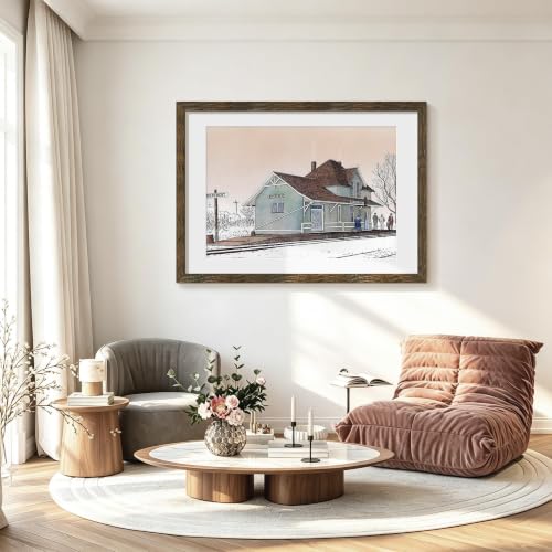 Image of Picrit 24x36 Rustic Brown Poster Frame, Picture Frame for Wall, 3 Pack